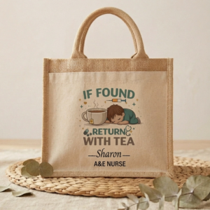Personalised Nurse Jute Bag – Custom Nurse Name & Department Gift