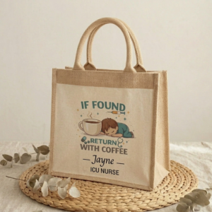 Personalised Nurse Jute Bag – Custom Nurse Name & Department Gift