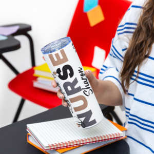 Personalised Nurse Tumbler – Custom Name 20oz Skinny Tumbler | Nurse Gift UK