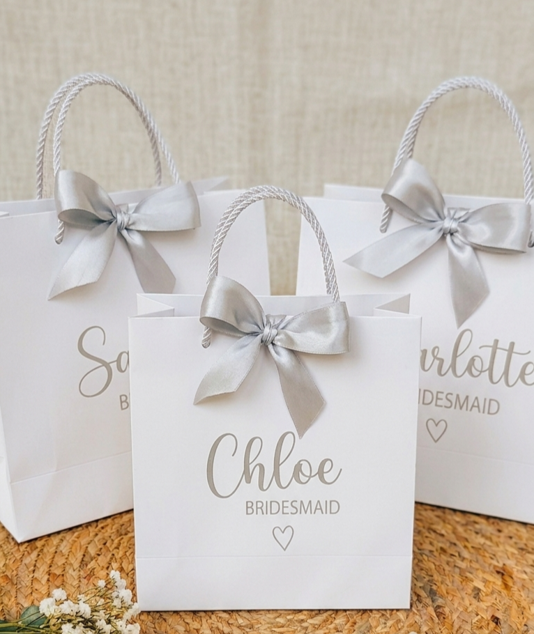 personalised name gift bags uk, bridesmaid gift bags