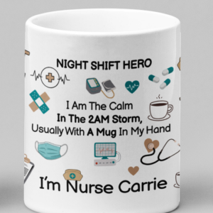 Personalised Night Shift Nurse Mug – Custom Name Ceramic Mug | Nurse Gift UK